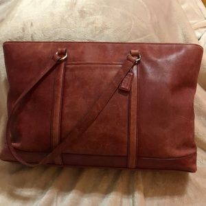 Coach  burgundy soft leather bag